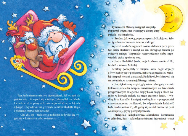 Święty Mikołaj wchodzi kominem