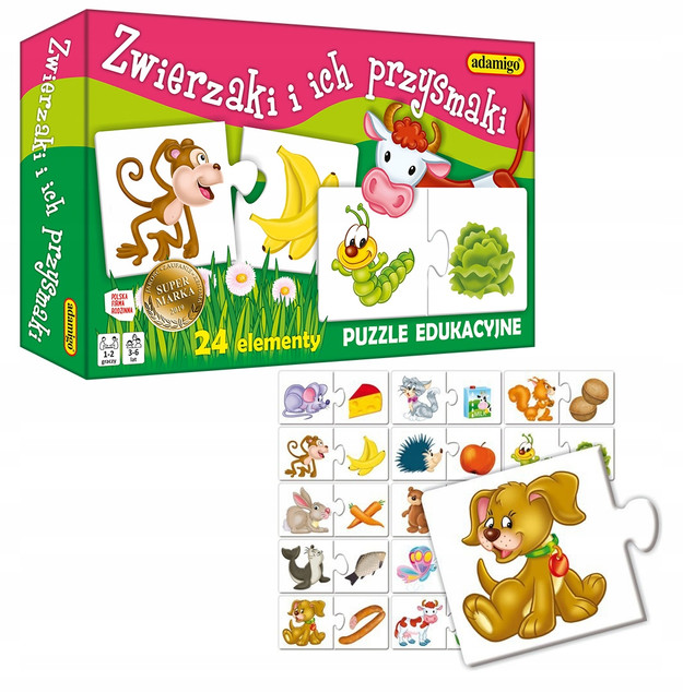 Układanka Zwierzaki i Ich Przysmaki Adamigo