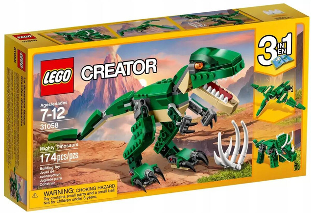 LEGO Creator Potężne Dinozaury 3w1 174el. 7+ 31058