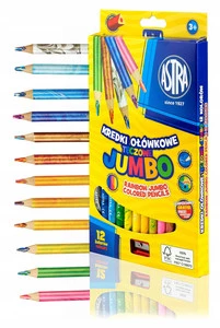 Kredki ołówkowe Jumbo tęczowe 12kol  ASTRA