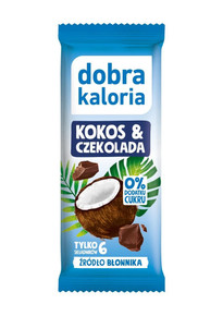 Zdrowy Baton Kokos i Czekolada Dobra Kaloria Bez Dodatku Cukru 33g Kokosowy