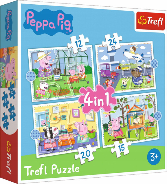 Puzzle 4w1 Układanka Dla Dzieci Świnka Peppa 3+ Peppa Pig Trefl 34359