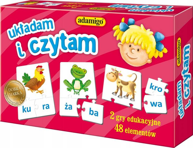 Puzzle Edukacyjne 48 Układam i Czytam Adamigo