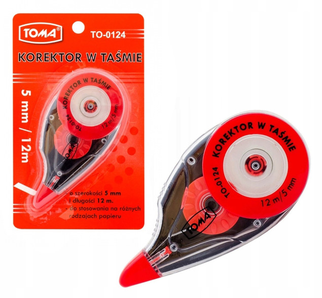 Korektor W Taśmie Szkolny Biurowy 5mmx12m TOMA TO-0124