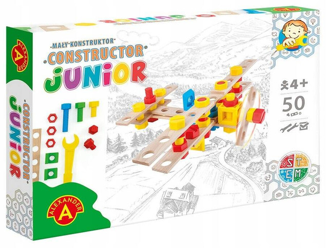 Mały Konstruktor Junior Aeroplane Model Do Montażu 50EL. 4+ Alexander 2819