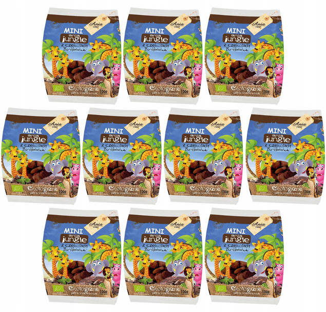 Ciastka z czekoladą MINI JUNGLE BIO 100g BIO ANIA