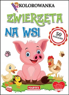 Kolorowanka Z Naklejkami ZWIERZĘTA NA WSI Malowanka 3+ Martel