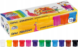 Farby Plakatowe Zmywalne 12 Kolorów 20ml. Fiorello