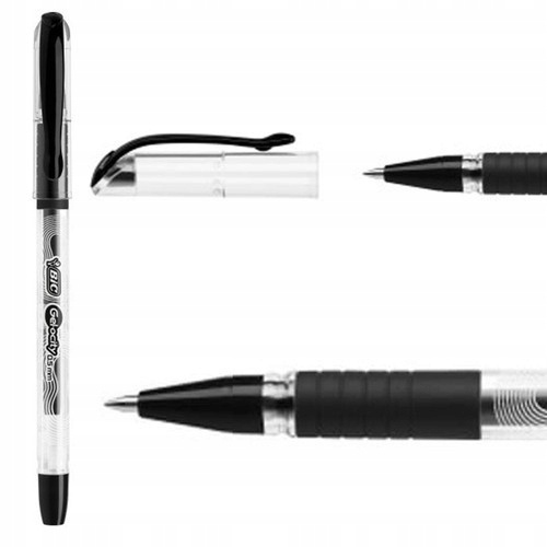 10x Długopis Żelowy 0.5 mm Czarny Gel-Ocity Stic Bic