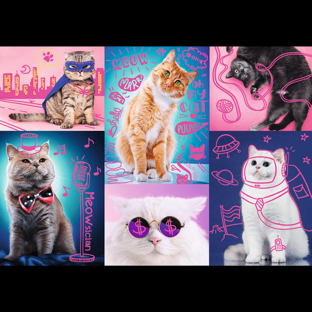 Puzzle Neon Color Line 1000 Super koty Trefl 