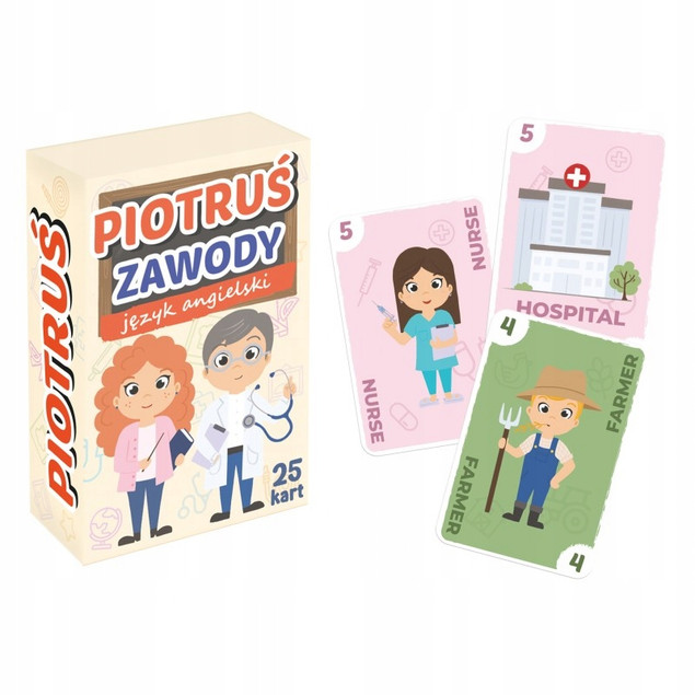 Piotruś ZAWODY Język Angielski Gra Karciana MINI 4+ Kangur