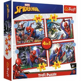 Puzzle 4w1 Układanka Marvel SPIDERMAN Bohater 4+ Trefl 34384