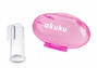 Akuku Szczoteczka silikonowa w etui na palec pink
