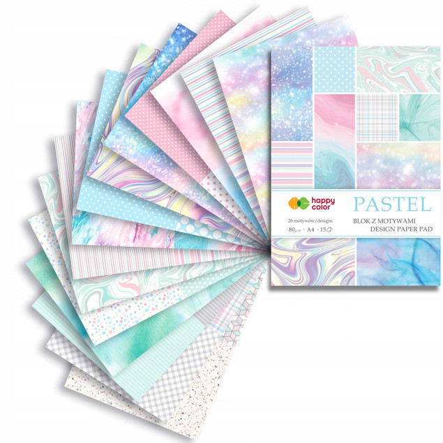 Blok z motywami Pastel A4/15K 80g HAPPY COLOR