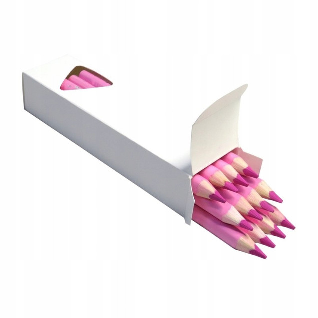 BAMBINO Kredka w drewnie trójkątna, RÓŻOWA 12 szt 