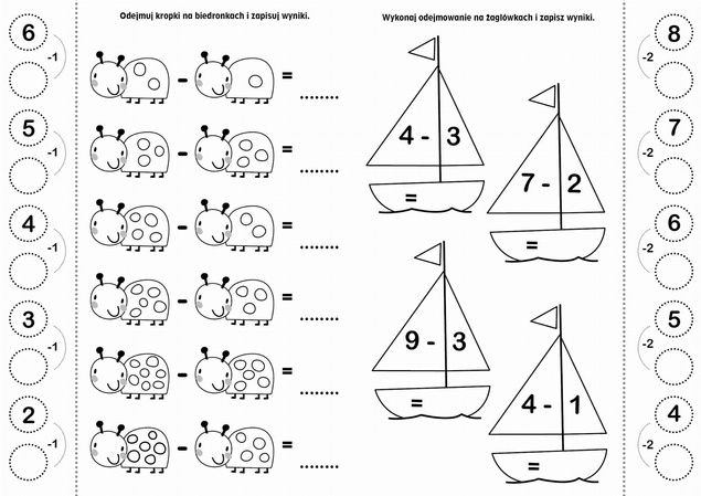 Moje Odejmowanie Łamigłówki Działania Ćwiczenia + Naklejki BooksAndFun