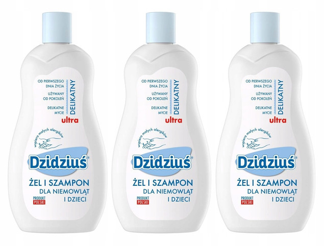 3x Szampon i ŻEL DLA NIEMOWLĄT i Dzieci 2w1 Skóra Wrażliwa 500 ml DZIDZIUŚ