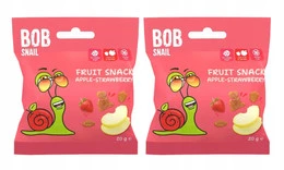 2x BOB SNAIL Żelki Owocowe JABŁKO TRUSKAWKA Bez Dodatku Cukru 2x 20g (40g)