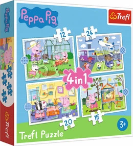 Puzzle 4w1 Wspomnienia z wakacji Świnki Peppy Trefl 34359 