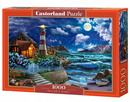 Puzzle 1000 Układanka Widok LATARNIA Morze Noc Domek 9+ Castorland