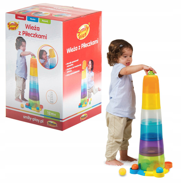 Duża Wieża z Piłeczkami Piramidka SMILY PLAY