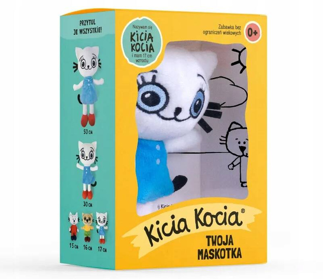 Pluszak Maskotka KICIA KOCIA 17cm W Pudełku Przytulanka 0+ Media Rodzina