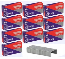 10x ZSZYWKI 24/6 Ocynkowane Do Zszywacza Szkolne Biurowe 10000 szt. Grand
