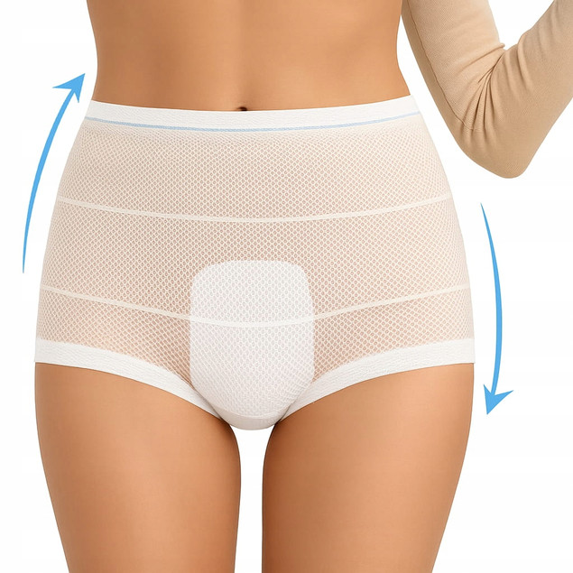 BOCIOLAND Wielorazowe MAJTKI POPORODOWE Siateczkowe Rozmiar XL 2szt. BL028