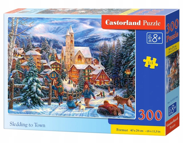 Puzzle 300 elementów Na sankach do miasta