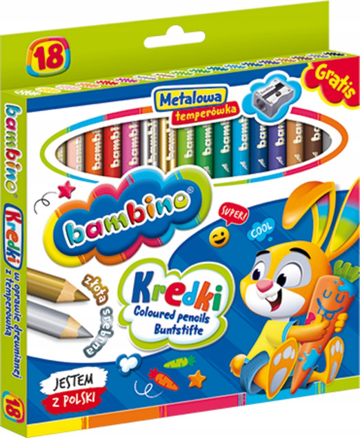 KREDKI OŁÓWKOWE GRUBE + TEMP 18K BAMBINO