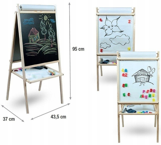 Średnia TABLICA Drewniana Magnetyc. Kredowa 3TOYSM MPP