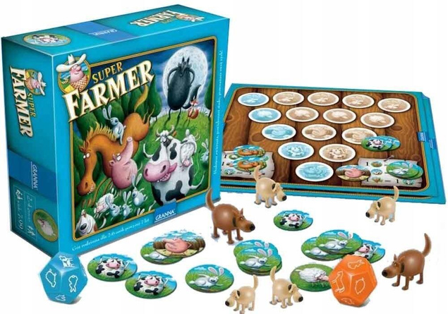 Gra Super Farmer De Lux Planszowa Rodzinna Z Figurkami 7+ Granna