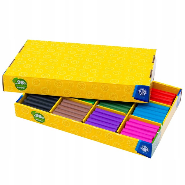 Plastelina Astra 180 sztuk 12 kol. zestaw dla przedszkoli