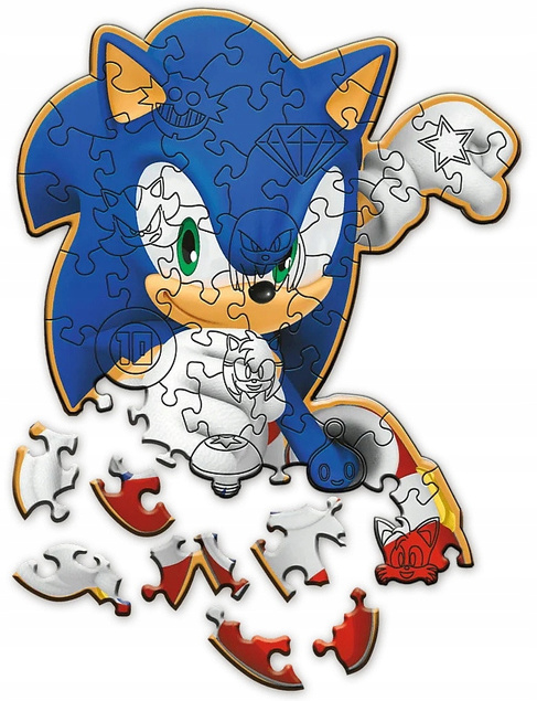 Puzzle Drewniane 50 Układanka SONIC Bajkowe Kształty 5+ Trefl 20203