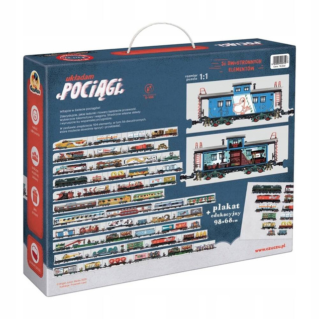 CzuCzu UKŁADAM POCIĄGI puzzle i plakat XXL 5+