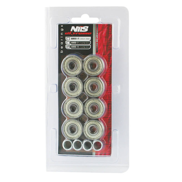 8x Łożysk Do Kółek Rolek ABEC-9 Chrome Zestaw