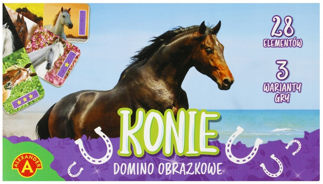 Domino Obrazkowe Konie Gra Logiczna 3 Warianty 4+ Alexander 2784