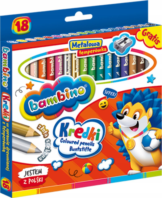 KREDKI OŁÓWKOWE GRUBE + TEMP 18K BAMBINO