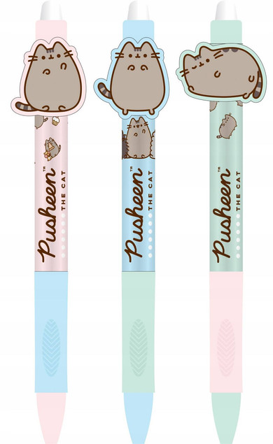 Pamiętnik Pluszowy Notes PUSHEEN + 3x Długopis Wymazywalny Kotek Majewski