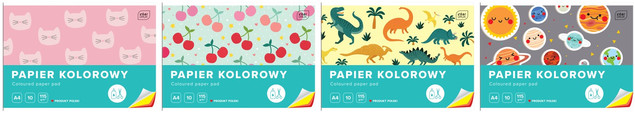 Zeszyt papierów kolorowych A4 10 p10 INTERDRUK  cena za 1szt