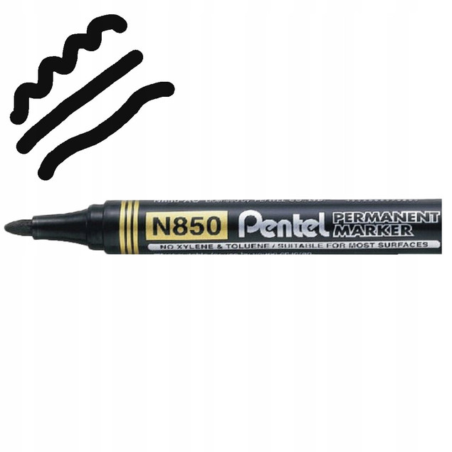 Marker permanentny Pentel N850 okrągły czarny