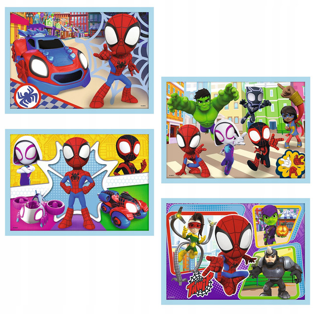 Puzzle 4w1 Układanka Dla Dzieci SPIDEY SPIDERMAN EKIPA 4 Układanki 3+ Trefl