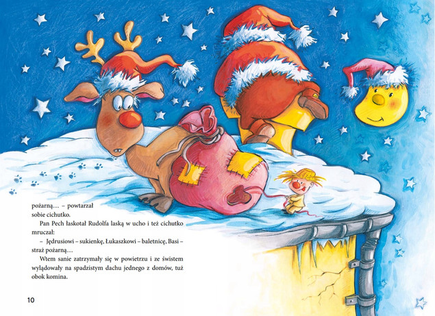 Święty Mikołaj wchodzi kominem