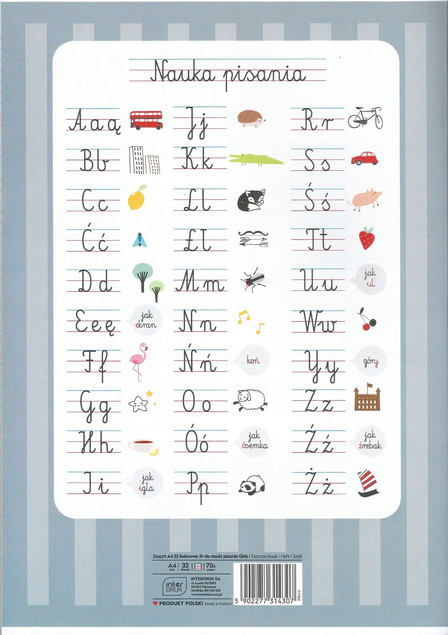 Zeszyt A4 32k kolorowa linia p10 INTERDRUK cena za 1szt