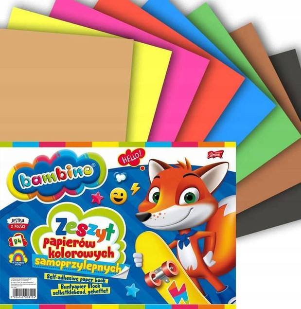BAMBINO BLOK PAPIERÓW KOLOROWYCH SAMOPRZYLEPNY
