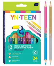 Kredki Jumbo dwustronne 24 kolory