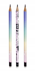 Ołówek Szkolny Trójkątny Z Gumką Twardość HB PASTELOWY ZWIERZĘTA Kidea x3