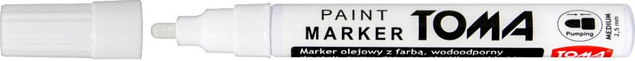 Marker olejowy gruby Toma TO-440 biały x 6 szt