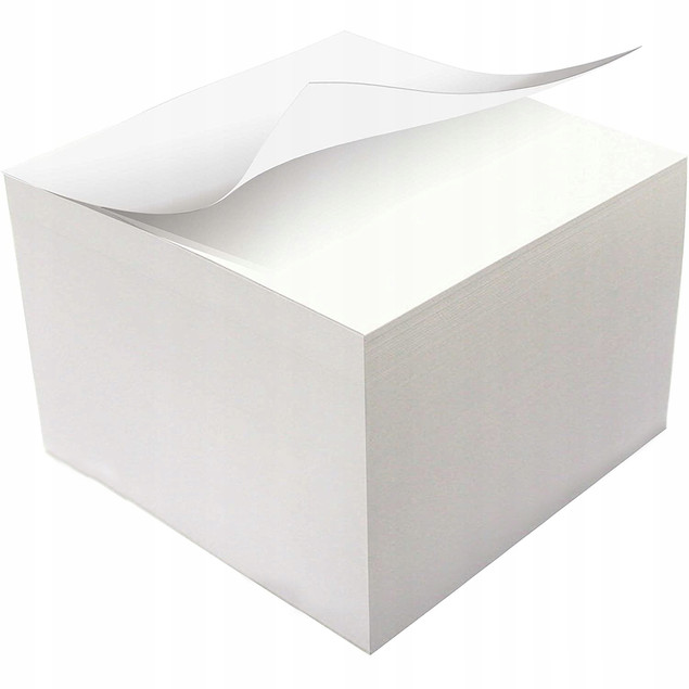 Kostka papierowa biała 85x85x35 mm klejona