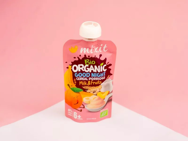 6x MIXIT BIO Kaszka Naturalna BANAN BRZOSKWINIA Owsianka Mleko 110g 6M+